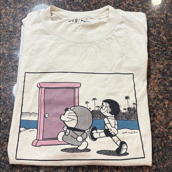 Uniqlo White Doraemon Two-sided Graphic Tee - Size S - Picture 3 of 5